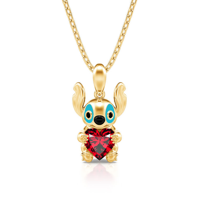 Collar de plata de ley con corte de corazón "Little Monster" de Hug Me