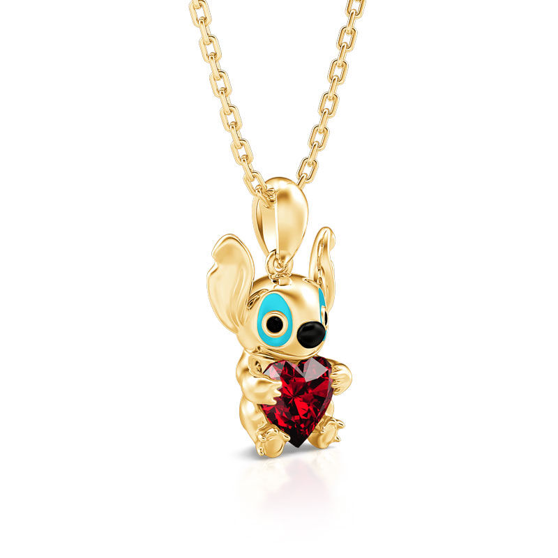 Collar de plata de ley con corte de corazón "Little Monster" de Hug Me