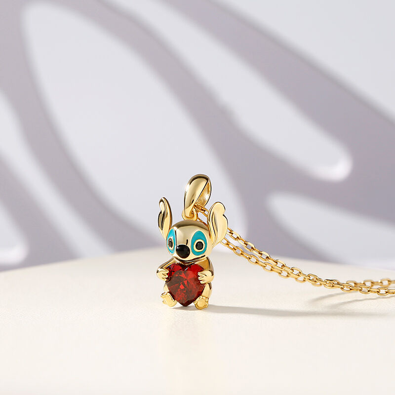 Collar de plata de ley con corte de corazón "Little Monster" de Hug Me