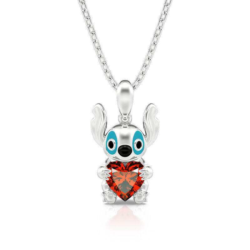 Collar de plata de ley con corte de corazón "Little Monster" de Hug Me