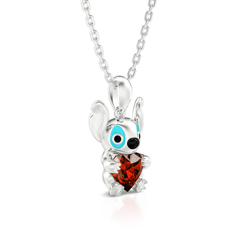 Collar de plata de ley con corte de corazón "Little Monster" de Hug Me