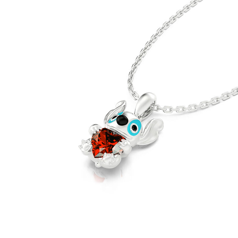 Collar de plata de ley con corte de corazón "Little Monster" de Hug Me