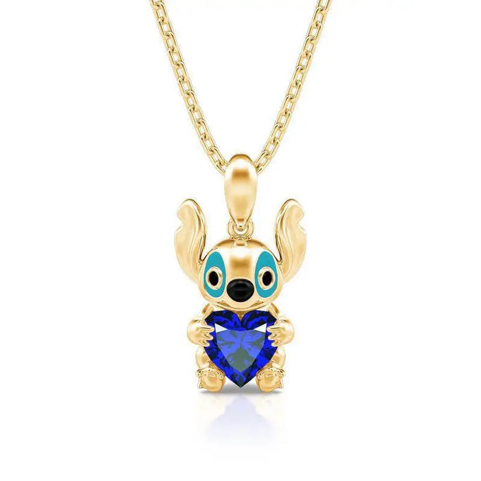 Collar de plata de ley con corte de corazón "Little Monster" de Hug Me