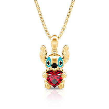 Collar de plata de ley con corte de corazón "Little Monster" de Hug Me