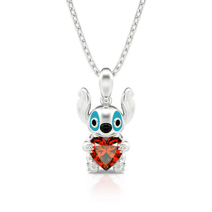 Collar de plata de ley con corte de corazón "Little Monster" de Hug Me