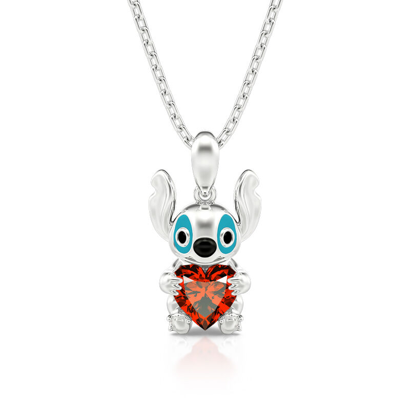 Hug Me "Little Monster" Heart Cute Sterling Silver Necklace