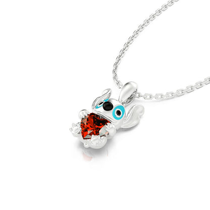 Collar de plata de ley con corte de corazón "Little Monster" de Hug Me
