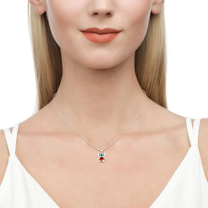 Collar de plata de ley con corte de corazón "Little Monster" de Hug Me